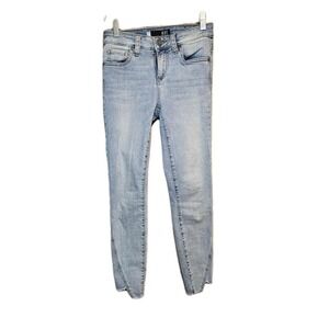 KUT FROM THE KLOTH Sz 00 Light‎ Wash High Rise Raw Hem Skinny Jeans